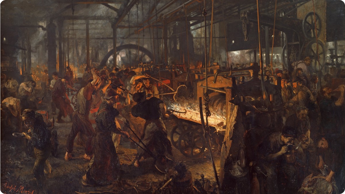 Adolph Menzel, The Iron Rolling Mill, 1875