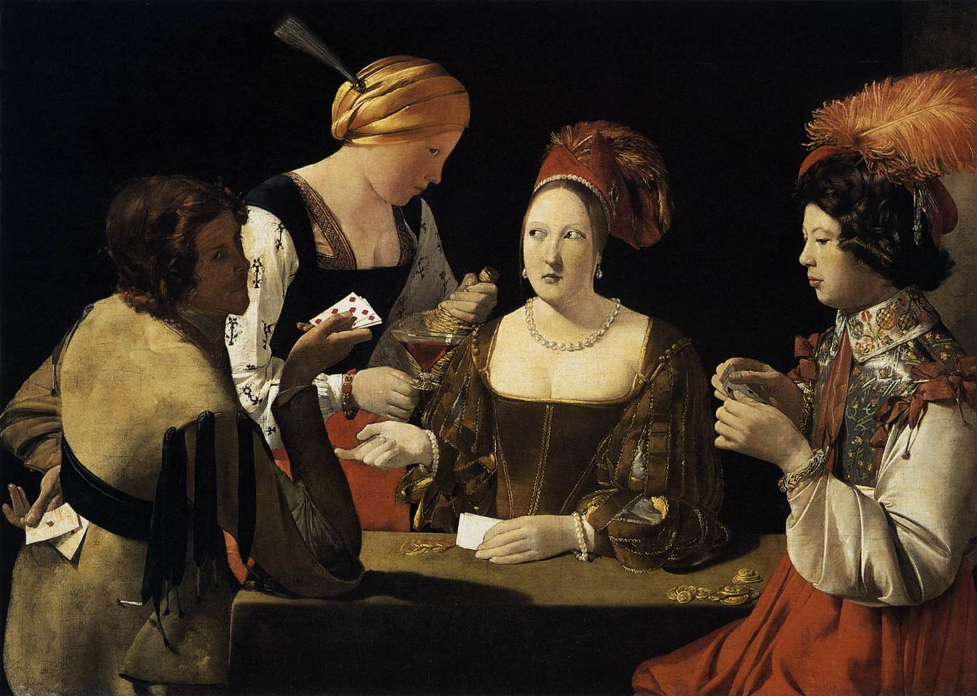 Georges de La Tour, The Cheat with the Ace of Diamonds, c. 1636. Oil on canvas. Musée du Louvre, Paris.
